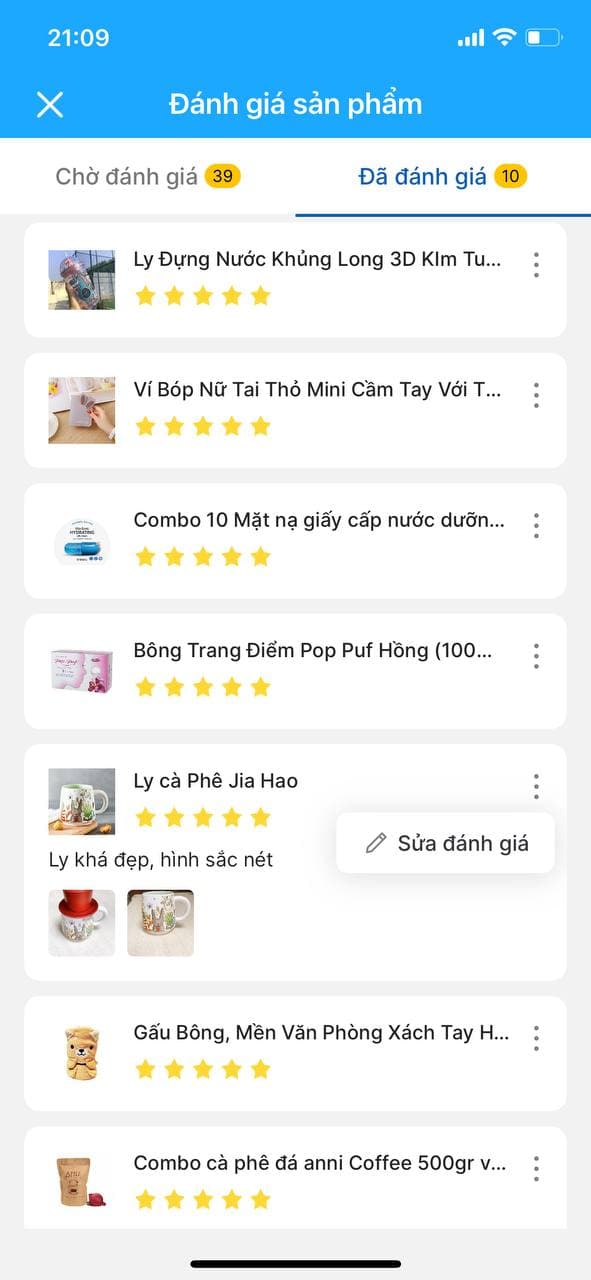 Hướng dẫn chỉnh sửa đánh giá